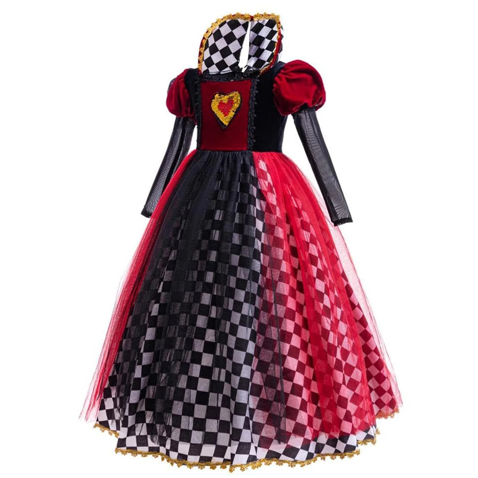 Girls Queen of Hearts Halloween Costume Dress