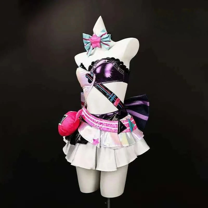 Muse Dash Blue-Haired Virtual Singer Costume Performance Costume Helloween Anime Animation Suit - costume / M