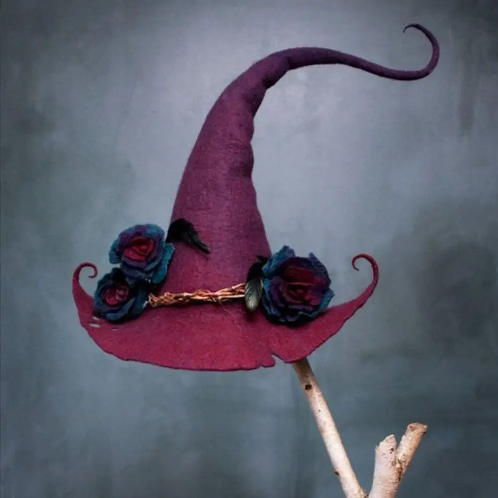 Masquerade Props Halloween Party Wide Brim Fashion Felt Witch Hats Magic - product image 5
