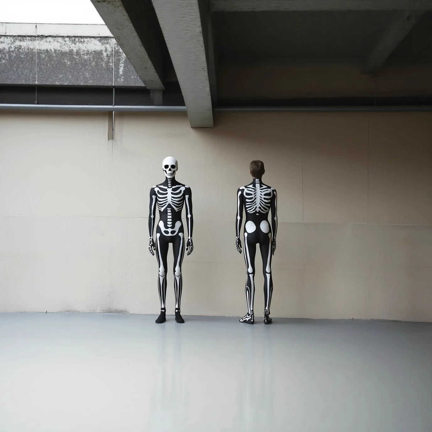 Adult Skeleton Jumpsuit and Mask Skull Steampunk Elastic Bodysuits Costume - alternate view 3