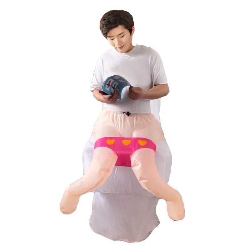 Big Bird Shark Elephant White Chicken Bathtub Toilet Cosplay Inflatable Suit Halloween Party Props Animal Costume