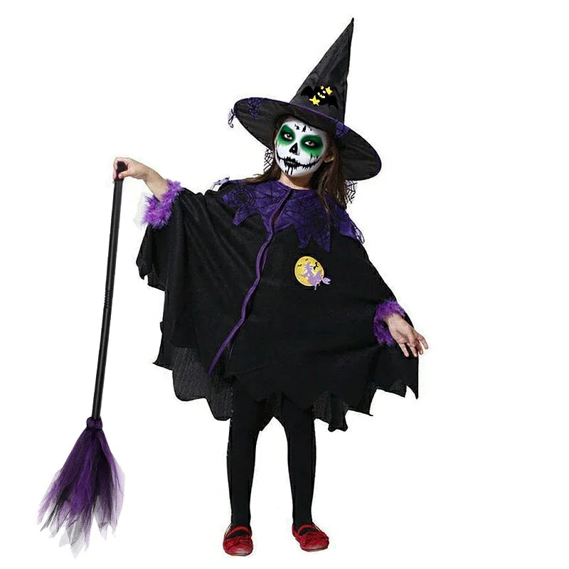 Kids' Witch 2-12T Purple Bat Vampire Halloween Costume - Purple set1 / 160(10-12Y)