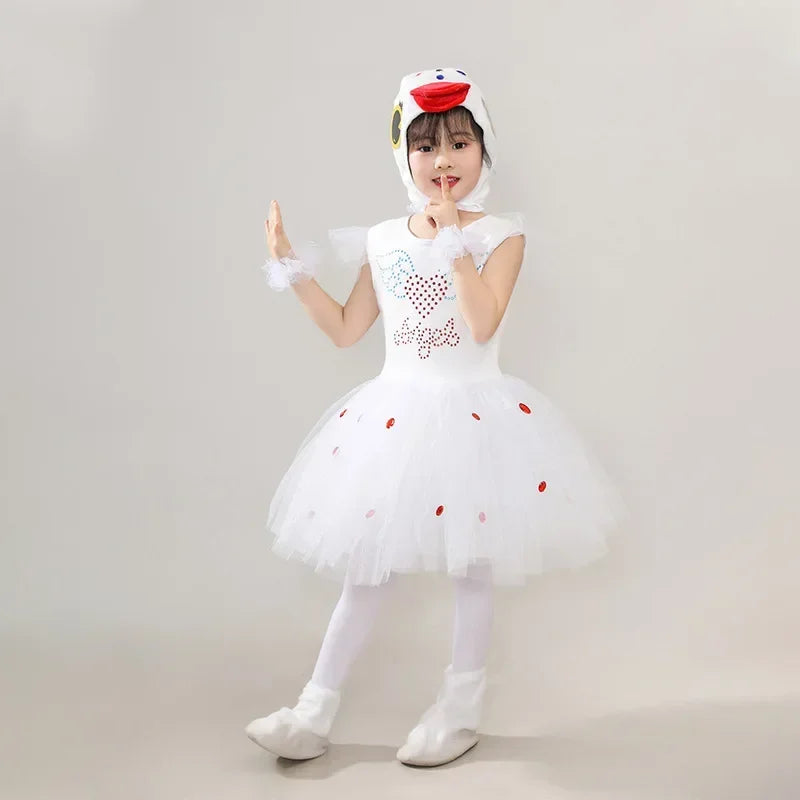 New Children Kids Adult Halloween Duck Chicken Chick Costume Skirt Tutu Yellow Bodysuit Outfit Dance - product image 25