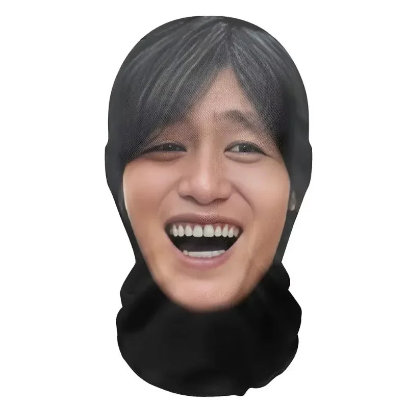 Costume Headwear Hip Hop Hood Hat Headgear 3D Printed Kanye Mask Elastic Mesh Halloween - 27