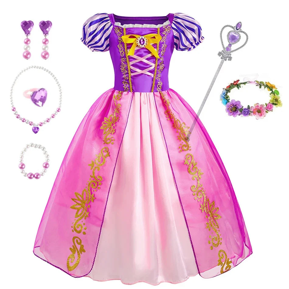 Girls Rapunzel-Inspired Princess Halloween Costume Dress