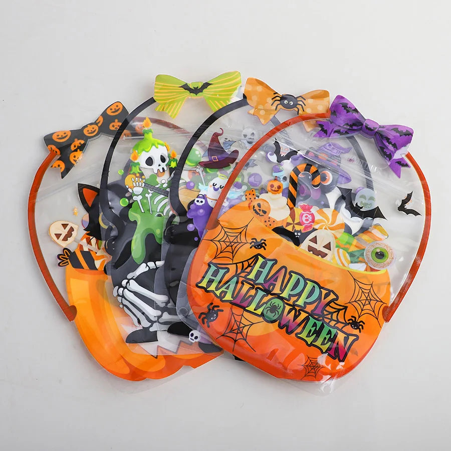 12-Pc Cartoon Pumpkin Candy Gift Bags Trick Or Treat Favors Snack