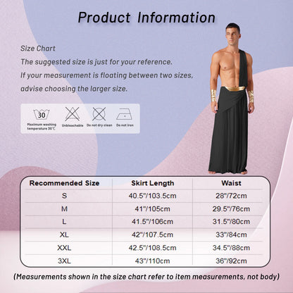 Men's Halloween Ancient Greek God Toga Costumes Roman Emperor Robe Short Sleeve Metallic - White A / 3XL