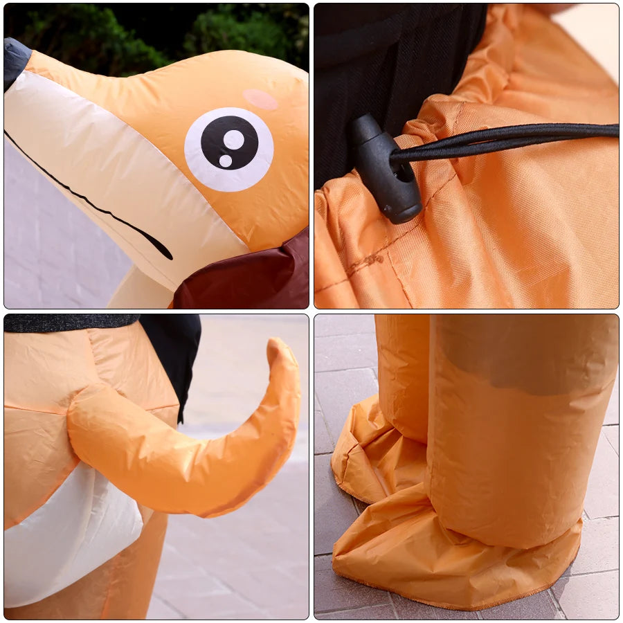 Adult Two-Person Inflatable Dog Costume – Funny Halloween Party Outfit