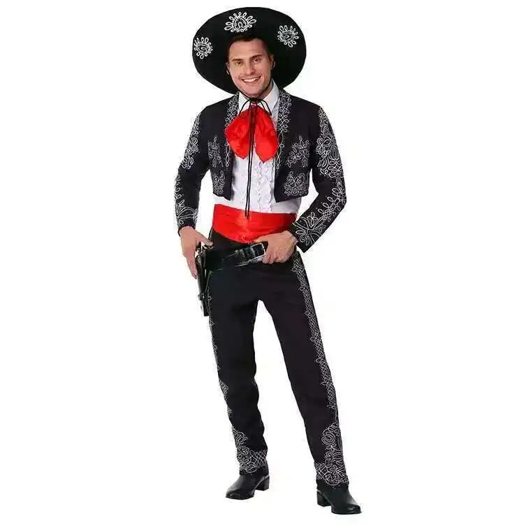 Men's Halloween American Western Heroic Character Mexican Ethnic Cospaly Costume - Adult l
