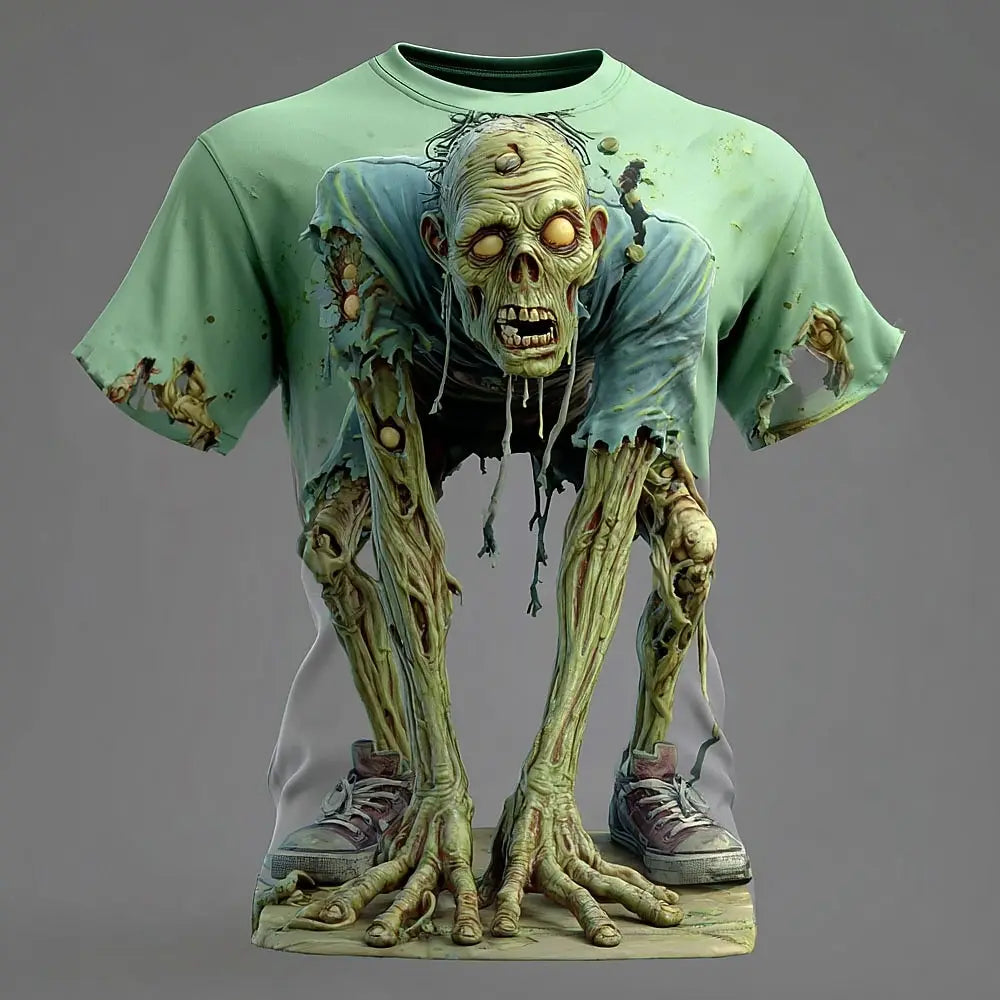 3D Zombie Halloween Graphic T-Shirt