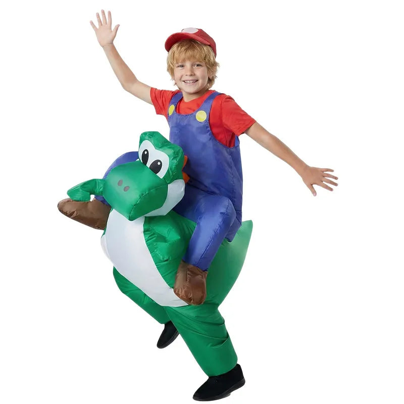 Halloween Plumber Costume Dinosaur Inflatable Suit Adult Kids Costume Performance Outfit - View 3