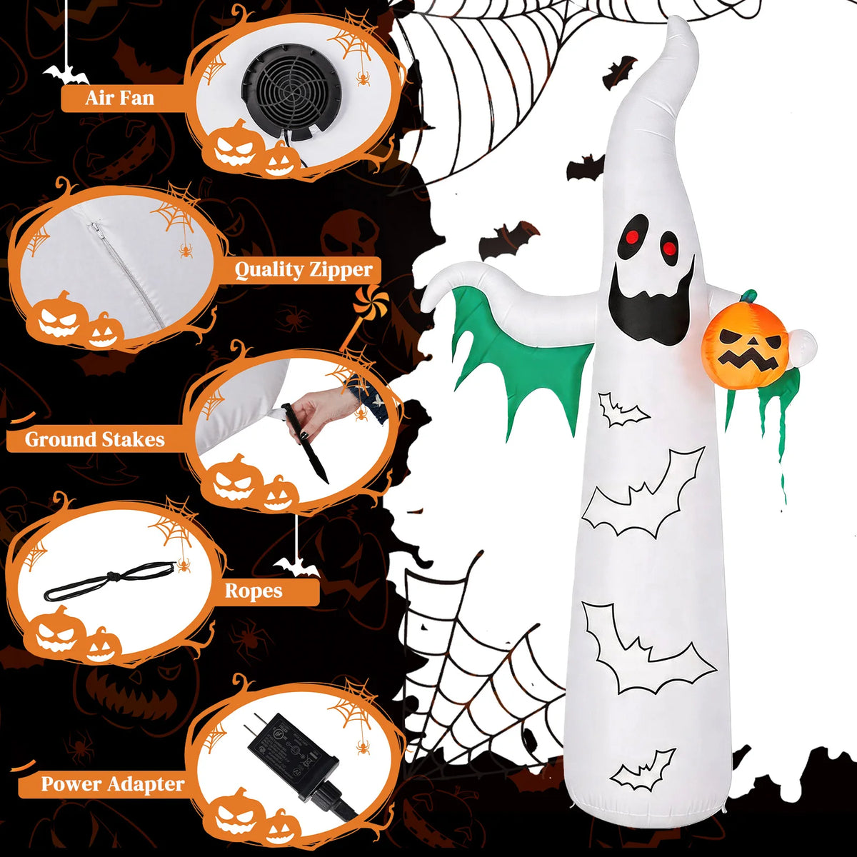 Ghost Halloween Decoration - White Inflatable - product image 7