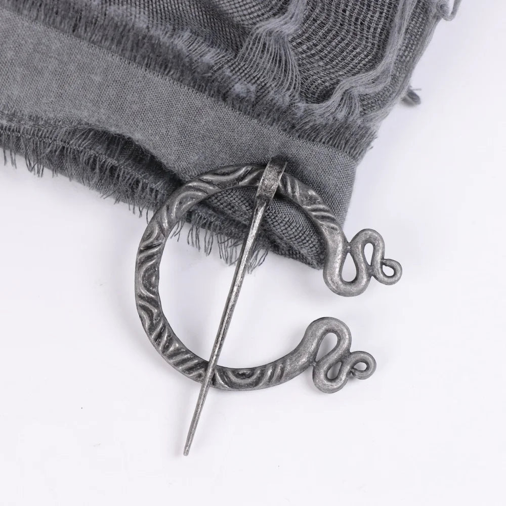 Wrap Dune Wasteland Hooded Shawl With Viking Brooch | Cowl Scarf Rogue Medieval