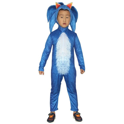 Sonic-Inspired Hedgehog Kids' Halloween Costume with Helmet & Gloves