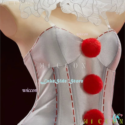 Halloween Movie Clown Pennywise Dress Cosplay Costume Wig Genderswap Horror Scary Sexy Dress Up Women Carnival Party Outfit