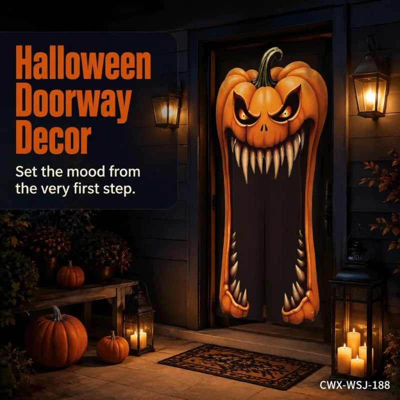 1-Piece Halloween Devil Pumpkin Porch Banner Photo Booth Prop Suitable for - product image 2