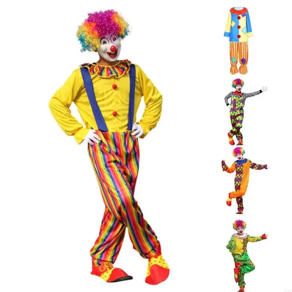 31BF Deluxe Costume Clown Movie Adult Costumes Creepy Clown Men's Halloween Costume Cloth - for Satin clown