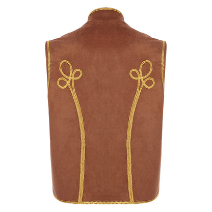 Men's Halloween Medieval Renaissance Costume Punk Costume Stand Collar Gold Trimming Gold - Green / XXL