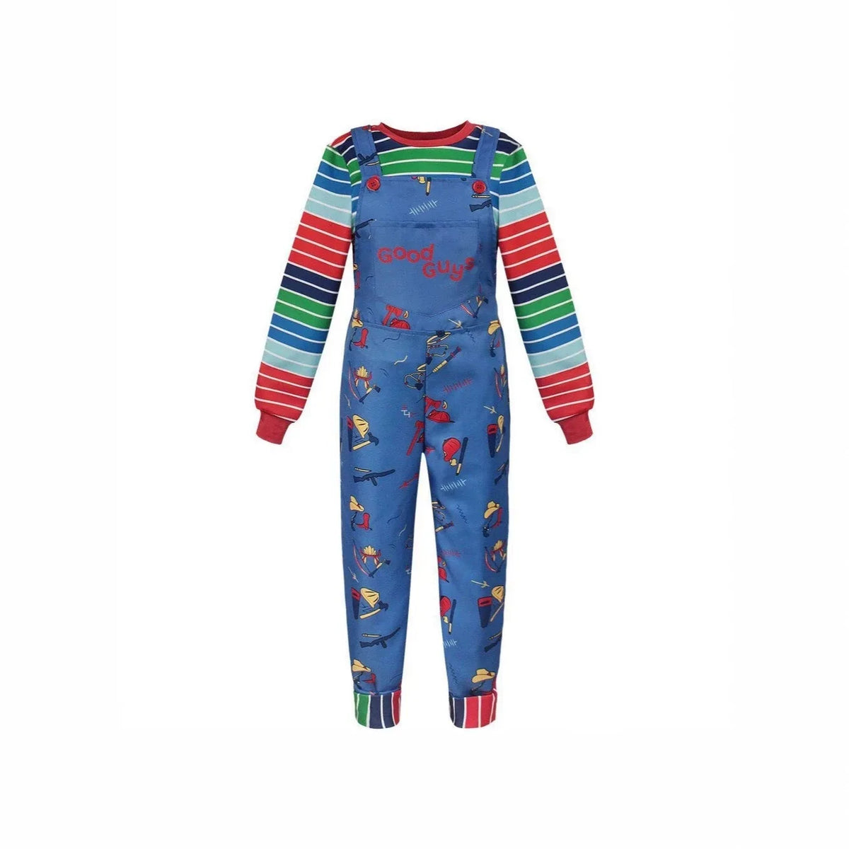Horror Doll Colorful Striped Top Retro Men's Dress Halloween Costume - product image 3