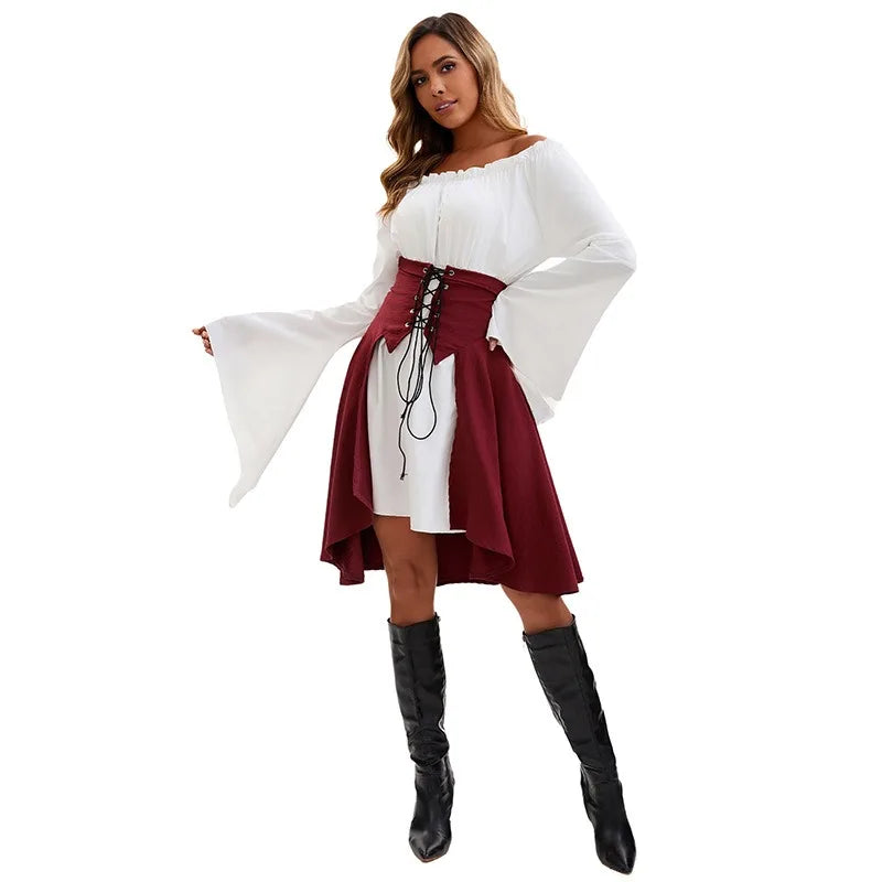 Women's Victorian Gothic Steampunk Pirate Halloween Costume Set