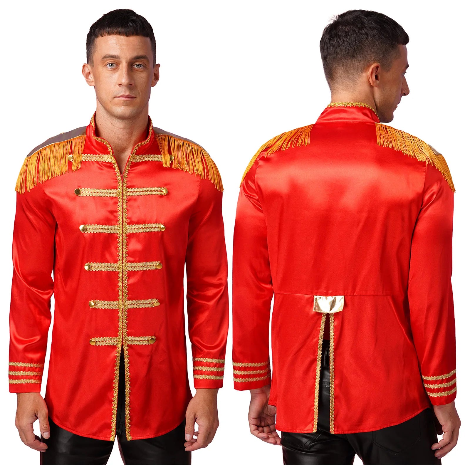 Men's Medieval SGT Sergeant Pepper Tassel Jackets Coat Hippy Costume - alternate view 10