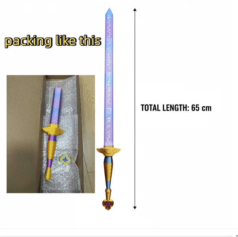 New Rumi Sword With Symbol Prop Purple Long Sword Cosplay 3d Print Telescopic Accessories Women Men Carnival - product image 2