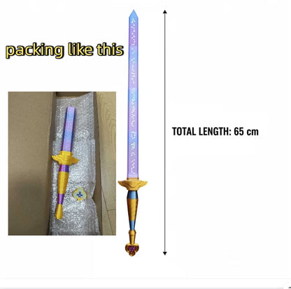 New Rumi Sword With Symbol Prop Purple Long Sword Cosplay 3d Print Telescopic Accessories Women Men Carnival - product image 2