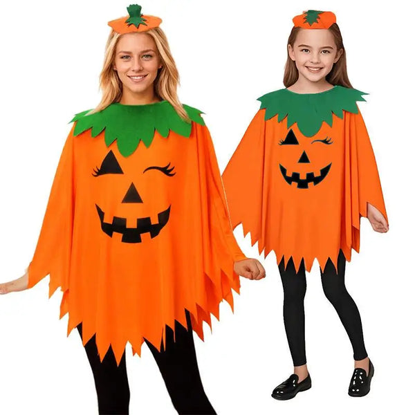 Pumpkin Costume Cloak Adult And Childrens Props Orange And Yellow Color Traditional