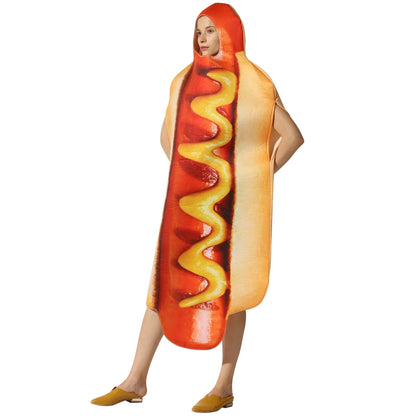 Halloween Costume Hot Dog Costume Attire Outfit One-piece Dress Performance Outfit - View 2