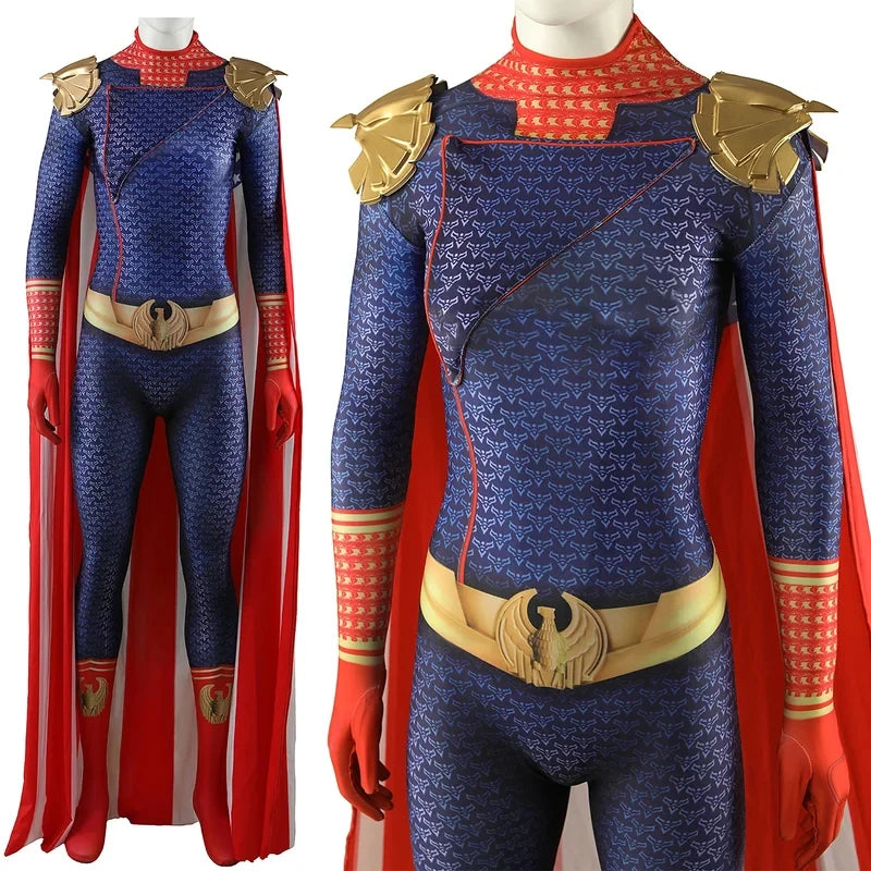 CyThe Boys 4 Costume the Homelander Men's Costume Superhero Bodysuit Girls 3D Printed - bodysuit cape / S(160)-Adult