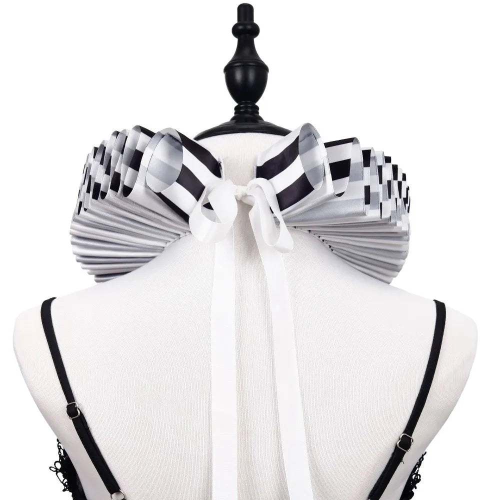 Detachable Circus Clowns Ruff Collar Victorian Costume Vintage Neck Ruffled Collar Retro - Style 3