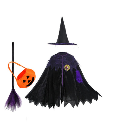 5 Styles Halloween Costume for Kids Girls Purple Bat Dress Halloween Fantasy Vampire - Dark Grey / 11-12T(160)
