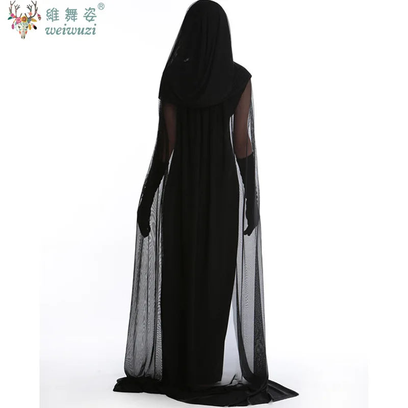 Women's Witch Black Easter Masquerade Dancing Vampire Bride Costume - alternate view 2