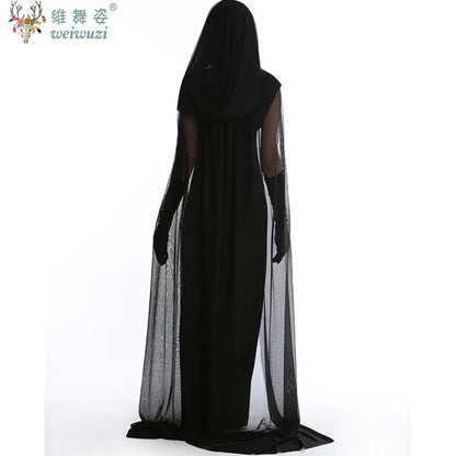 Women's Witch Black Easter Masquerade Dancing Vampire Bride Costume - alternate view 2