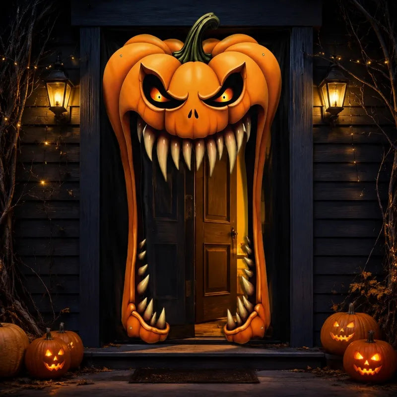 1-Piece Halloween Devil Pumpkin Porch Banner Photo Booth Prop Suitable for - product image 1