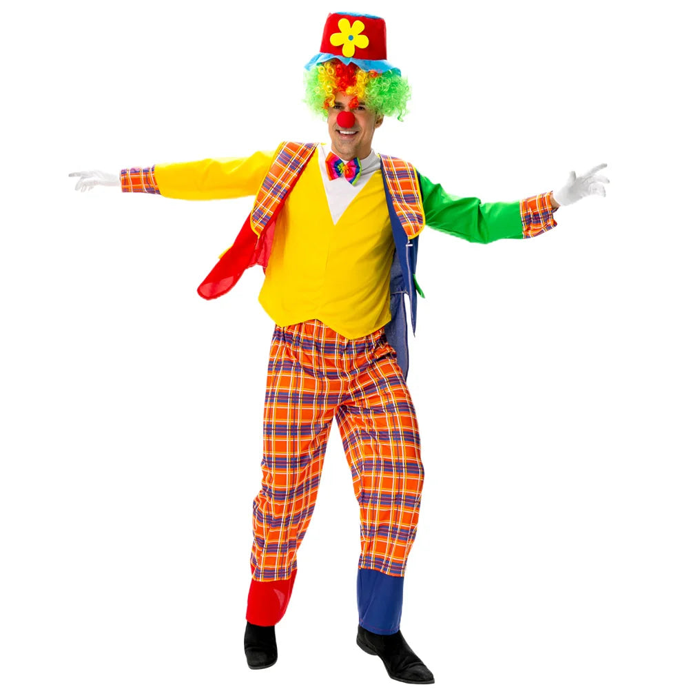 New Adult Men's Clown Costume Halloween Cosplay Clown Dress Up Circus Clown Performance Costume Full Set of - product image 2