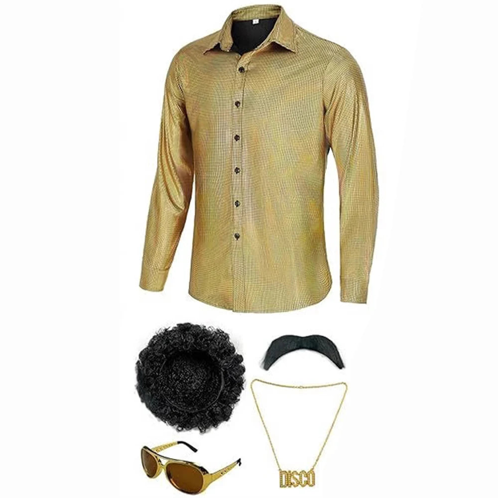 6-Pc Disco 1970s Retro Big Hair Men's Suit Halloween Costume - product image 6