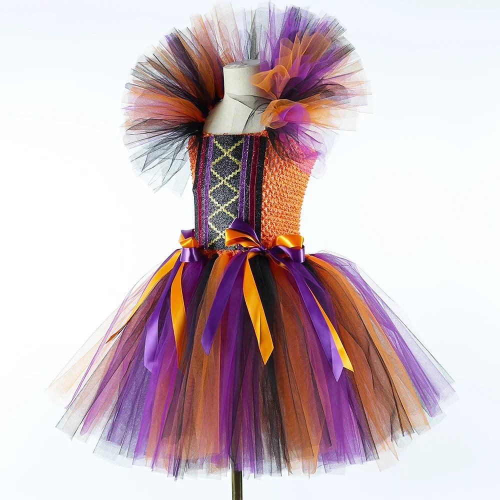 Halloween Witch Costume for Girls Fancy Tutu Dress Disguise Evil Witches Costumes Outfit Toddler Kids Purim - product image 5