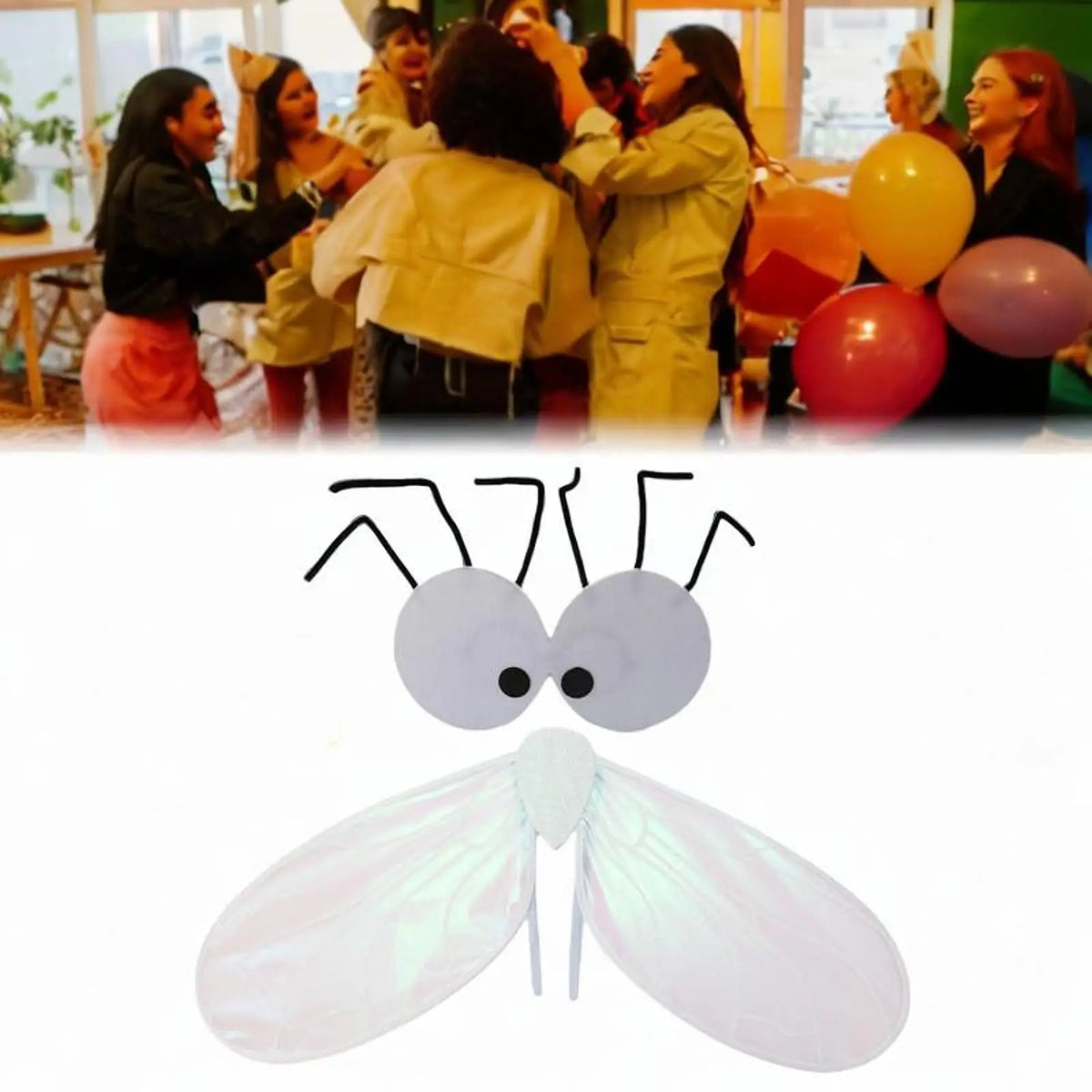 Comfortable Fly Wing and Mask Birthday Stage Events Pretend Halloween Mask - product image 3