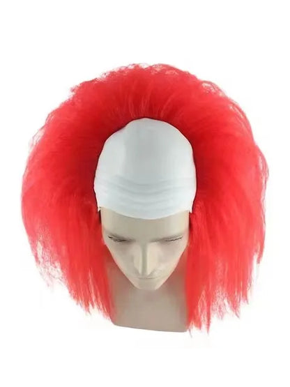 1pc Terrifying Bald Clown Red Wig Halloween Clown Style Wig Halloween Night Scary Prop - View 6