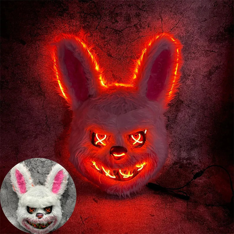 Luminous Rabbit ro Bear Cos Props LED Dance Scary Creative Cartoon Animal Mask - alternate view 7