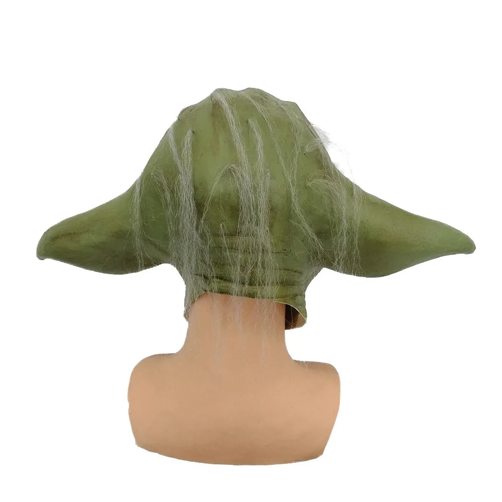Master Yoda Mask Green Full Head Latex Mask Halloween Party Masquerade Costume Prop MandalorianCosplay