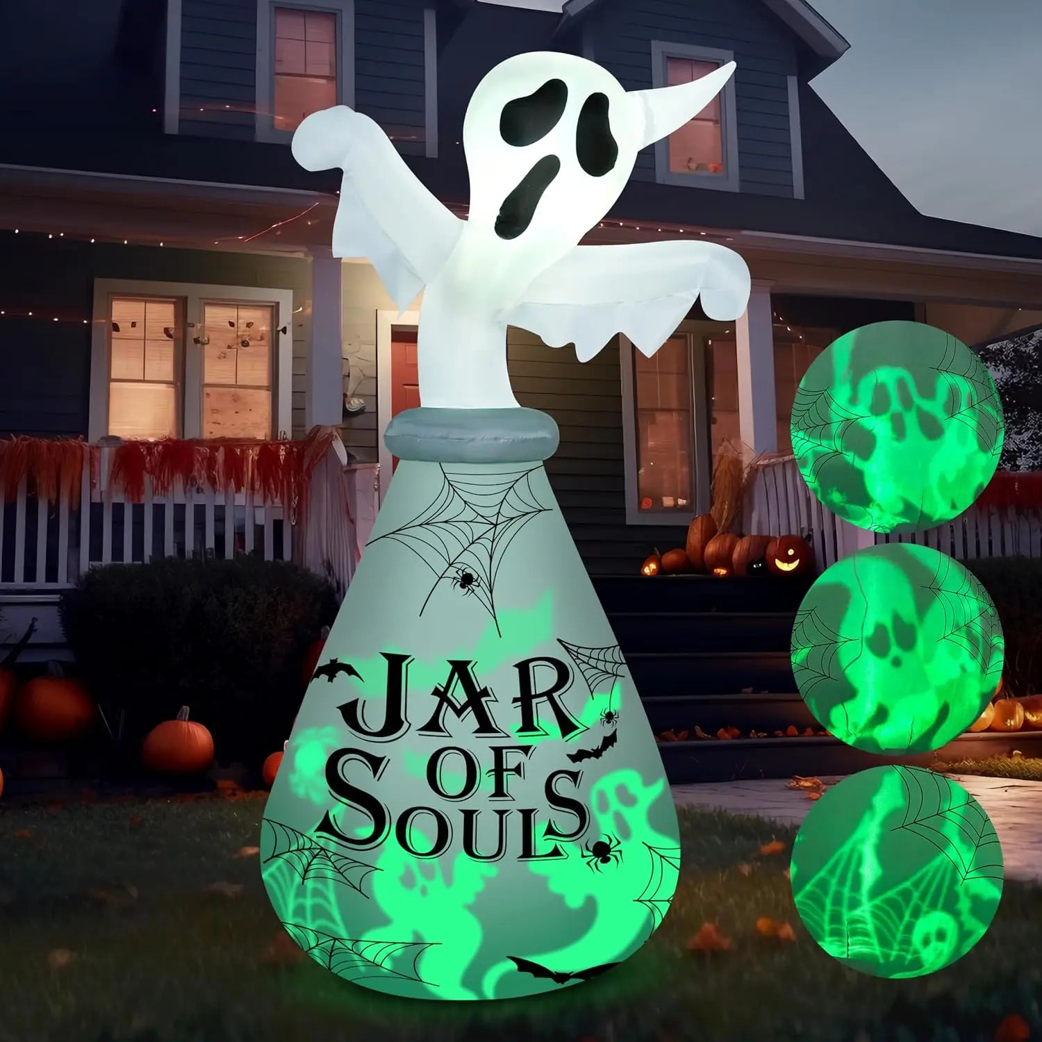 6 Ft Halloween Inflatable Outdoor Decoration, Ghost Inflatable Halloween Decor Outdoor, Blow Up Ghost in the