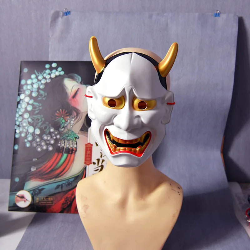 Style Horror Face, Japanese Prajna Mask, Scary Ghost Face, Halloween Horror Haunted House Decoration, Adult - product image 3