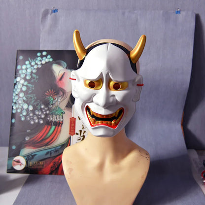 Style Horror Face, Japanese Prajna Mask, Scary Ghost Face, Halloween Horror Haunted House Decoration, Adult - product image 3
