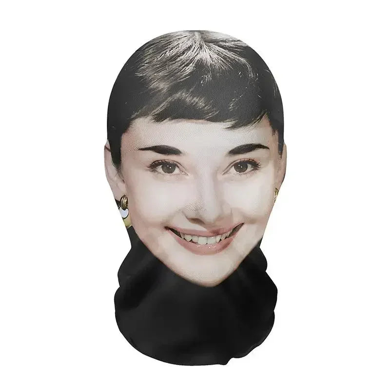 Costume Headwear Hip Hop Hood Hat Headgear 3D Printed Kanye Mask Elastic Mesh Halloween - 23