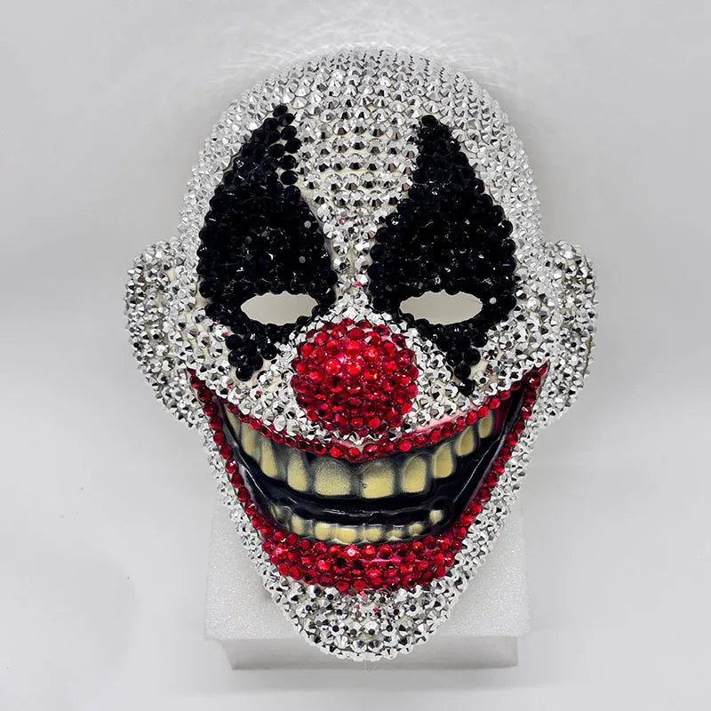 High-End Diamond-Studded Clown Mask for Man and Women Halloween Dance Mask Clown Costume - View 6