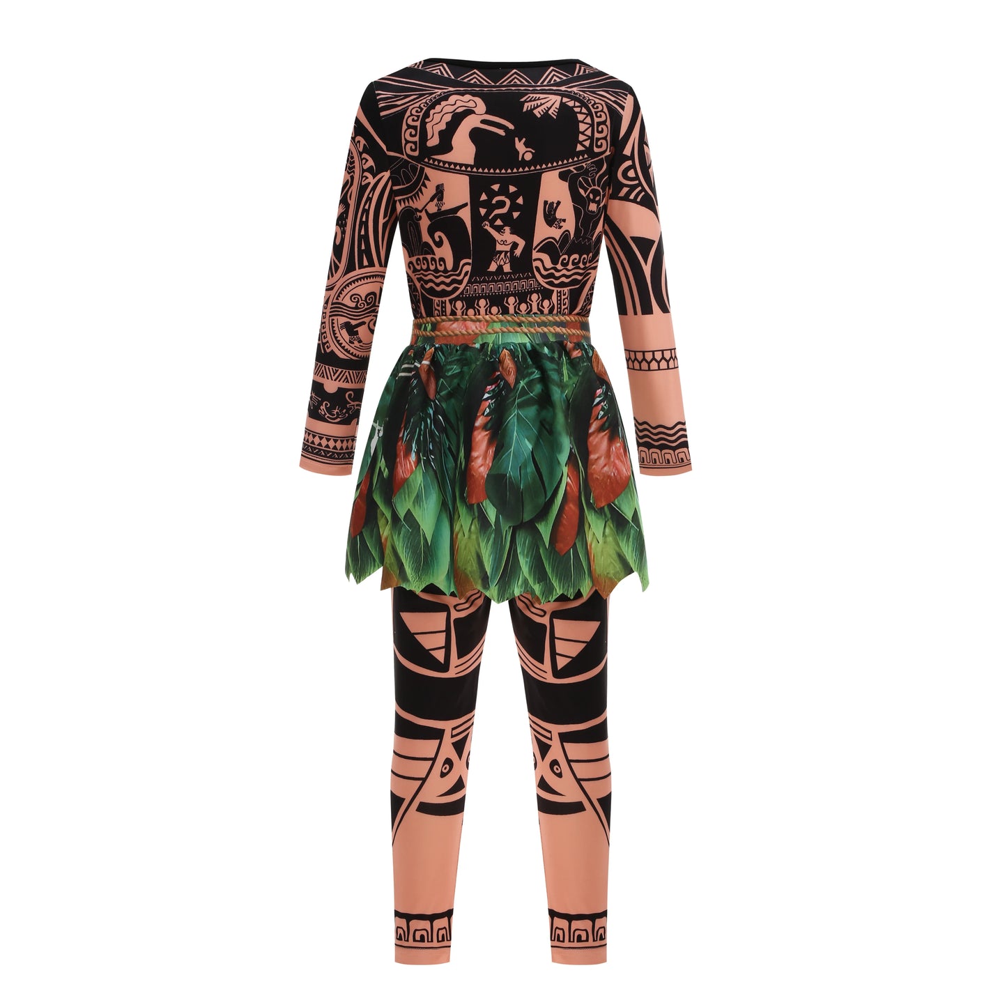 Moana Movie Cartoon characters Maui Kids Boys Costume Maui Tattoo Top+Pants 2Pcs Sets Birthday Children With Fish hook knife