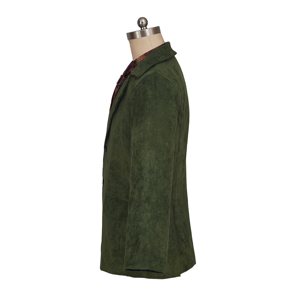 Game Disco Elysium Costume Harrier Du Bois Costume Green Coat with Tie Halloween Harry - green / XL