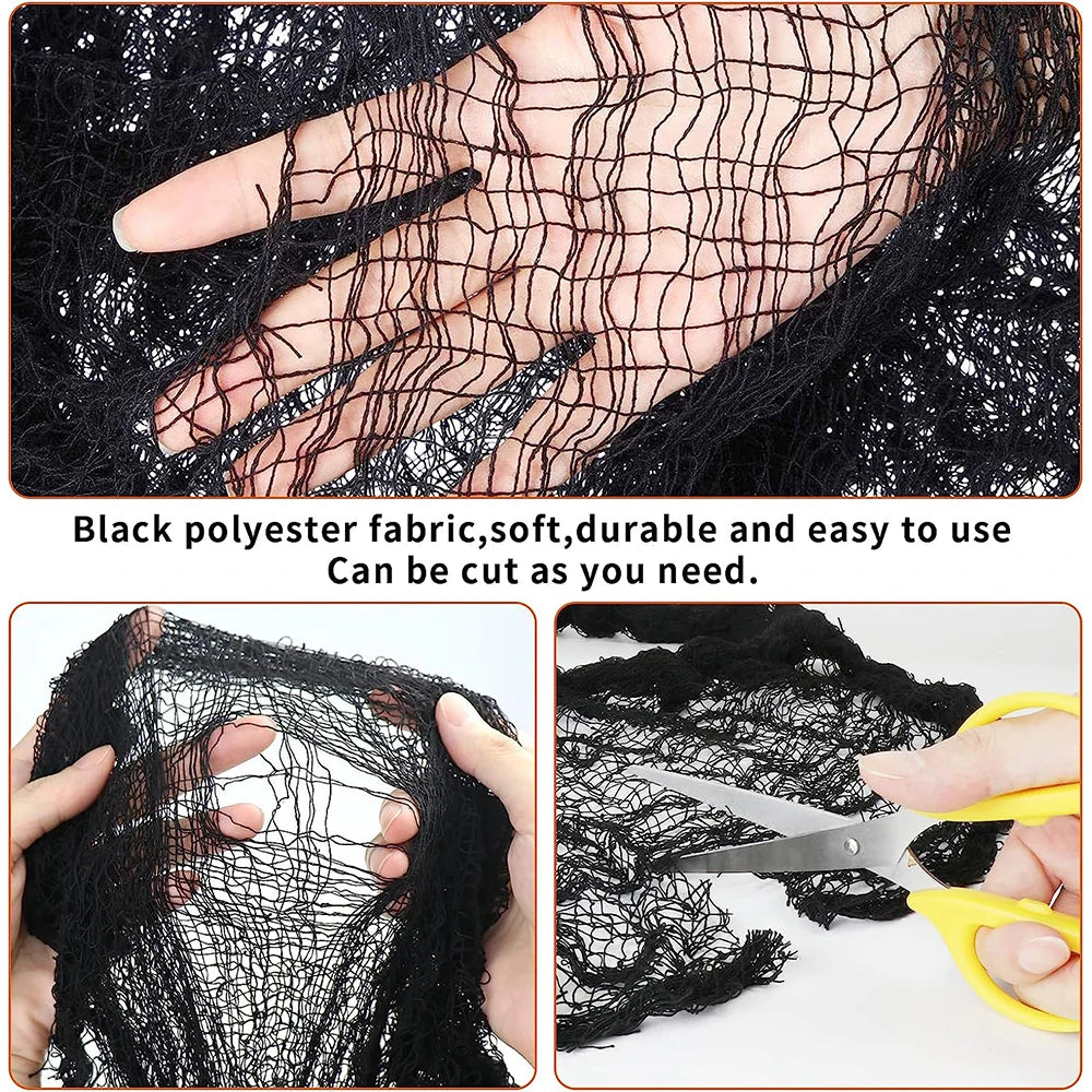 Creepy Cloth Spooky Halloween Decoration White Black Gauze Window Door Cover - product image 5